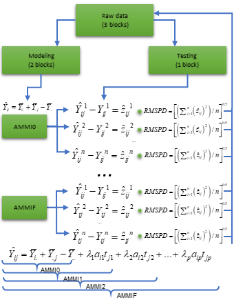 Diagram for cross-validation of AMMI models.